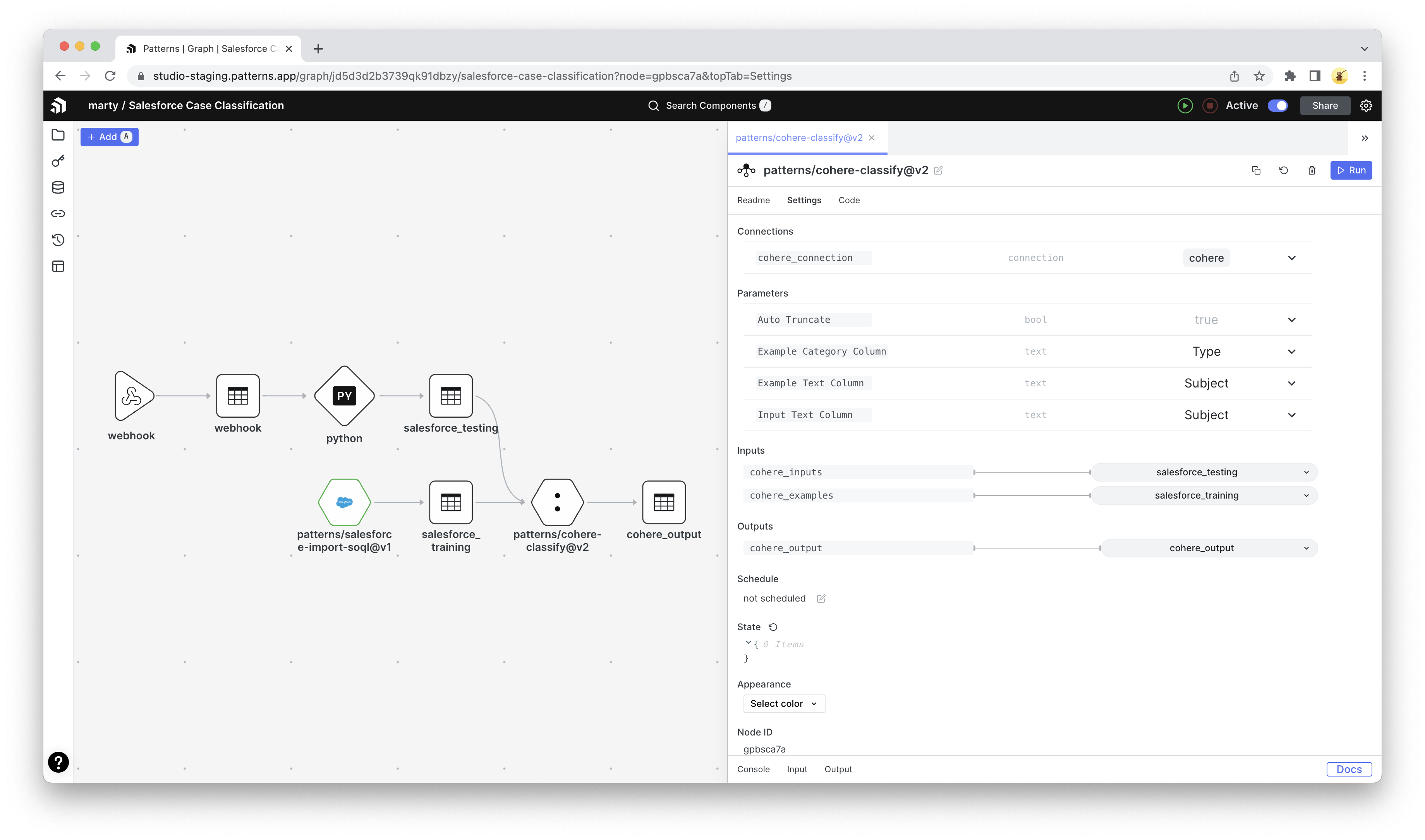 Configuring a Cohere component in Salesforce